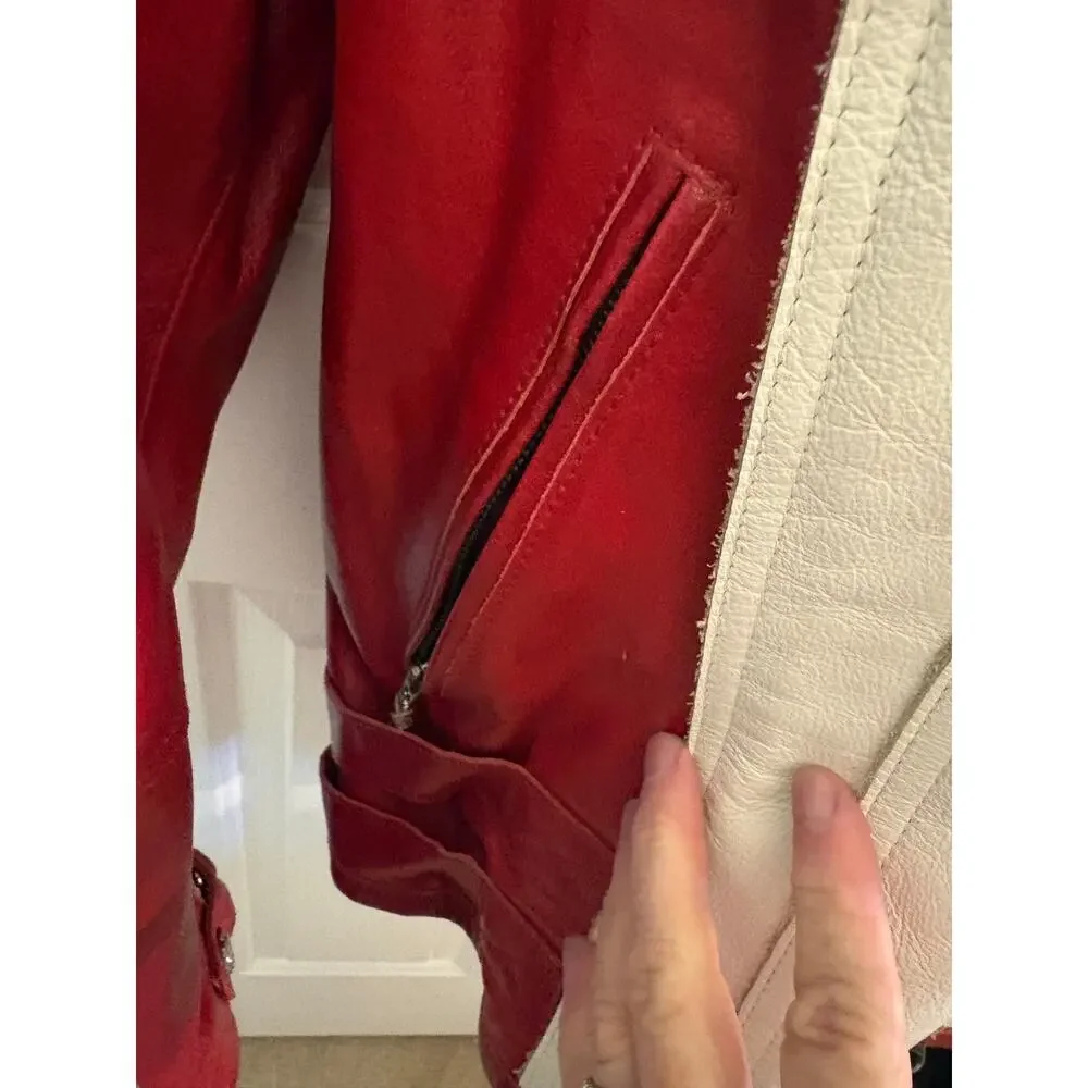 Heinz Gericke Delmar Red and White Motorcycle Jacket. - Picture 5 of 14